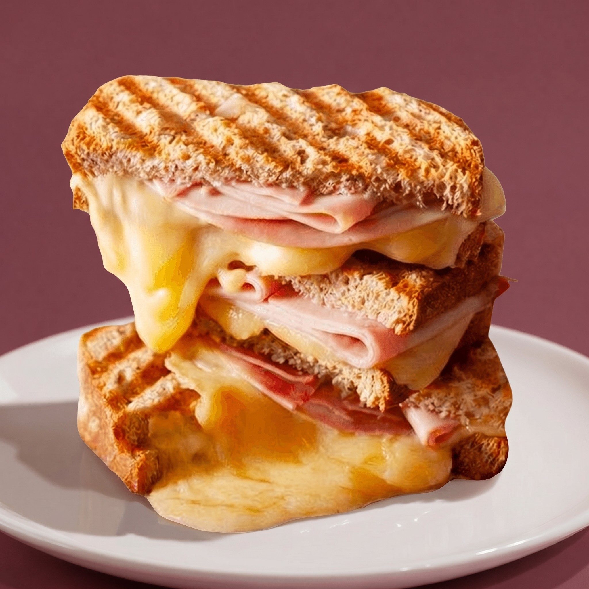 Grilled Cheese with Ham or Bacon Sandwich.