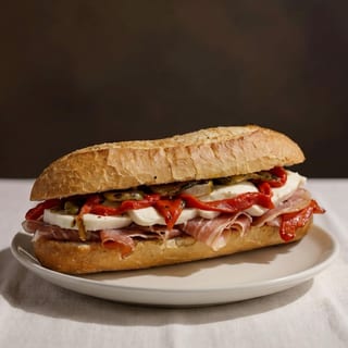 Prosciutto and Fresh Mozzarella Cheese Sandwich