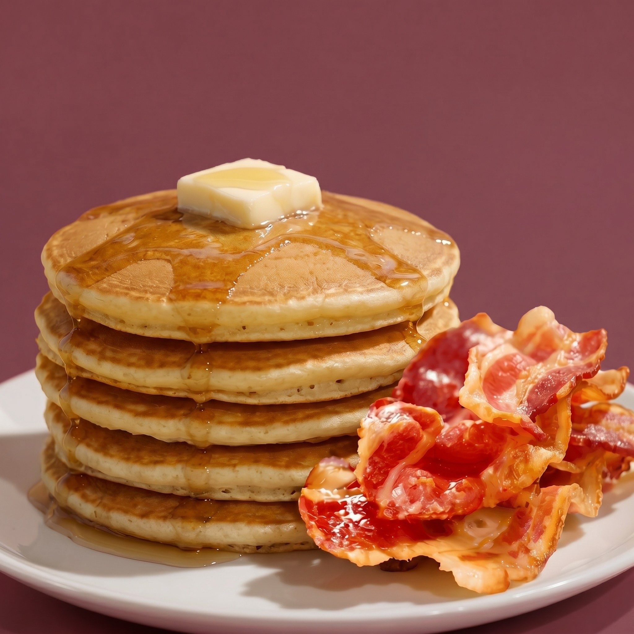 Pancakes with Bacon or Sausage.